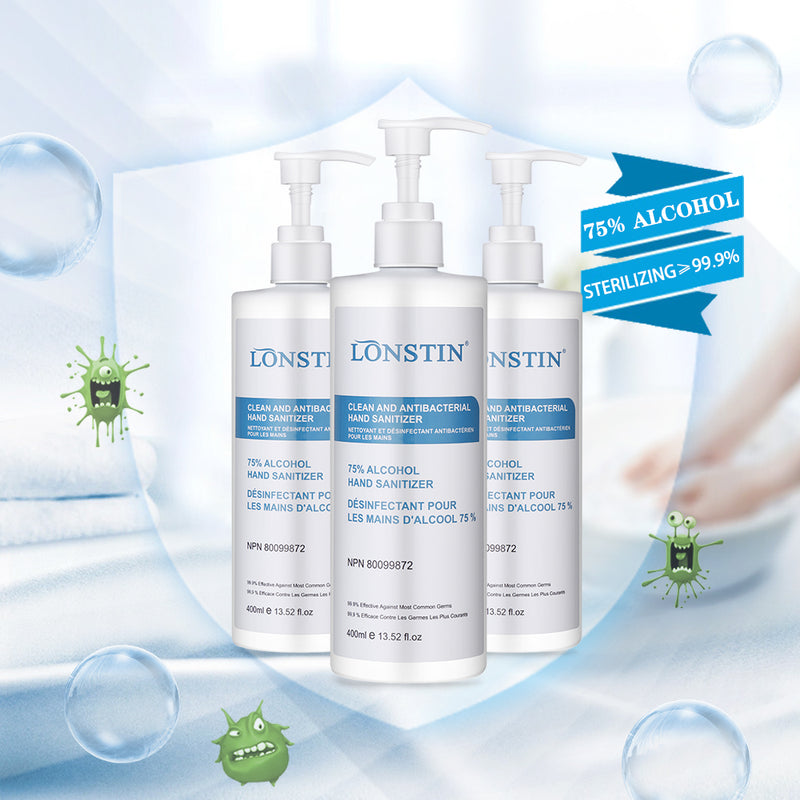 Lonstin® 75% Alcohol Hand Sanitizer Gel - 400mL - TheBuyersClub.ca