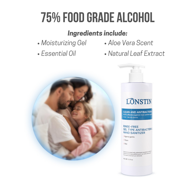 Lonstin® 75% Alcohol Hand Sanitizer Gel - 400mL - TheBuyersClub.ca