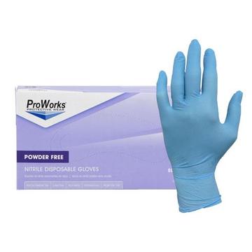 ProWorks® Nitrile Disposable Gloves, Powder Free, 3mil - Blue - Medium - 10 x 100/Box - TheBuyersClub.ca