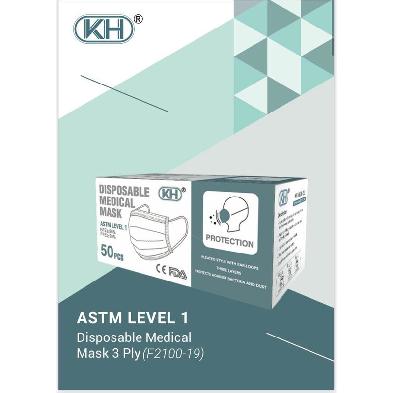 Disposable Medical Face Mask - ASTM Level 1 - Box of 50 - TheBuyersClub.ca