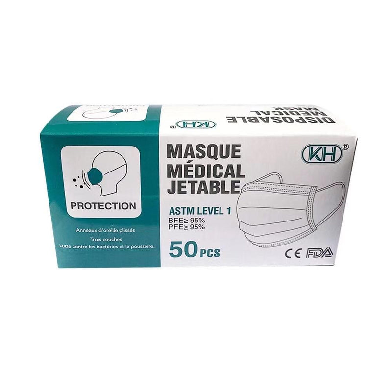 Disposable Medical Face Mask - ASTM Level 1 - Box of 50 - TheBuyersClub.ca