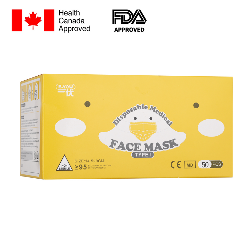 E-You Disposable Kids-size medical face mask (50pc/box) - TheBuyersClub.ca